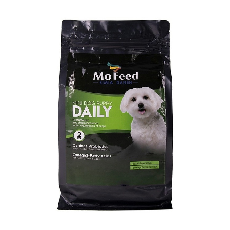 عکس جزییات بسته‌بندی غذای خشک روزانه توله سگ نژاد کوچک مفید MoFeed Mini Dog Puppy Daily Food وزن 2 کیلوگرم