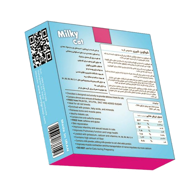  عکس پشت بسته بندی تشویقی گربه بنجی مدل ChocoBen Milky بسته 50 عددی 