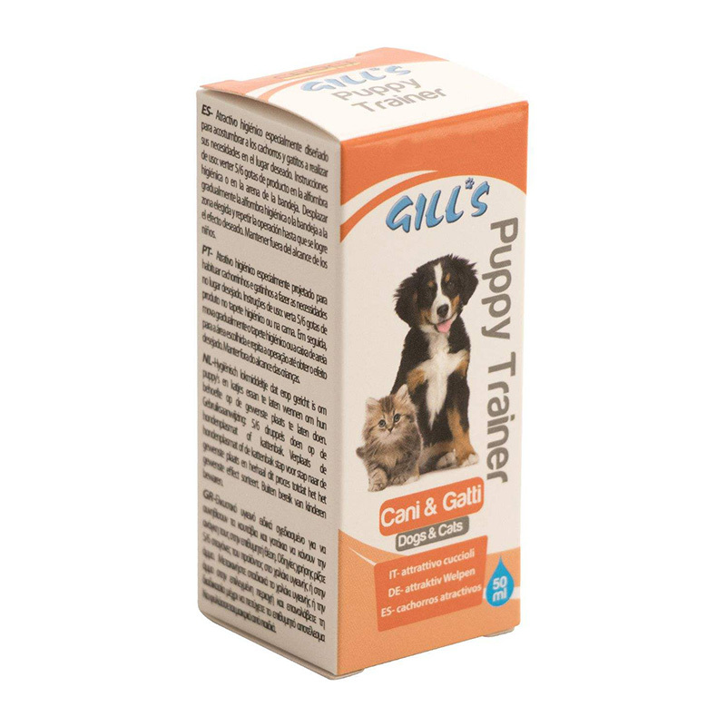  عکس بسته بندی قطره تعلیم ادرار و مدفوع سگ و گربه کروچی مدل Gills PT حجم 50 میلی لیتر 
