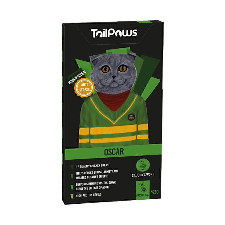 تصویر بستنی ضد استرس گربه اسکار TailPaws Anti Stress Oscar Cat Treat وزن 15 گرم