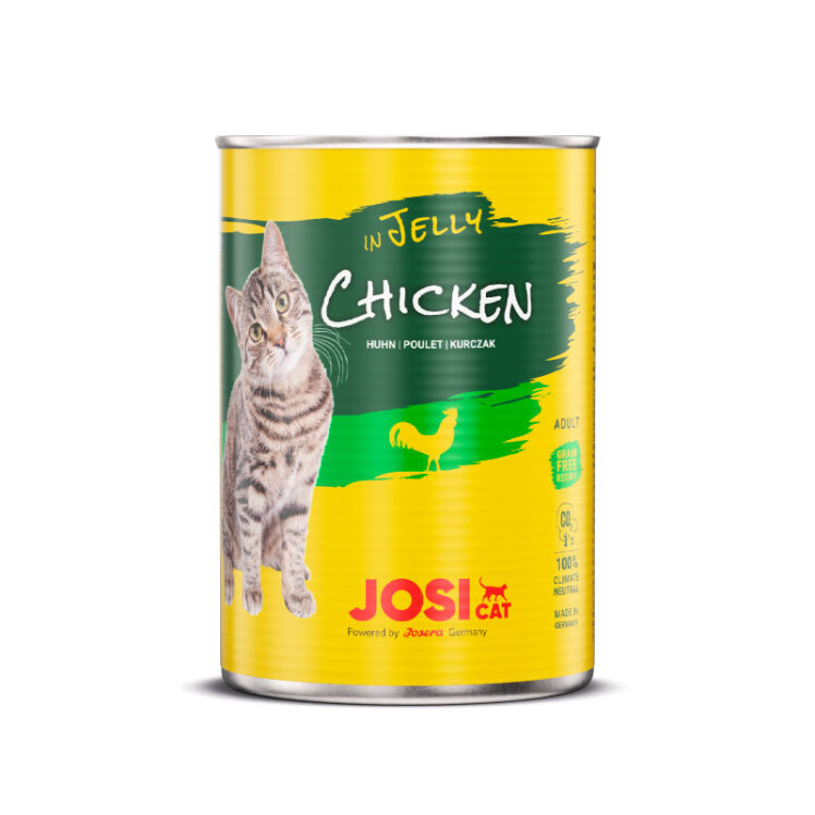 تصویر کنسرو غذای گربه جوسرا با طعم گوشت مرغ Josicat Chicken in jelly وزن 400 گرم
