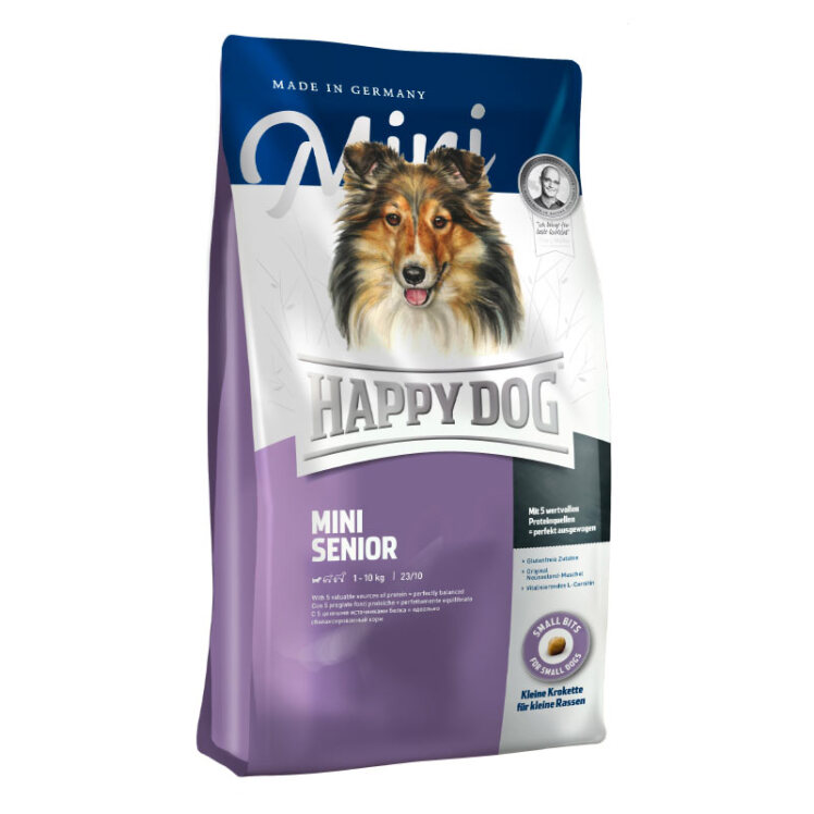 تصوویر غذای خشک سگ بالغ نژاد کوچک هپی داگ Happy Dog Supreme Fit & Vital Mini Senior وزن 4 کیلوگرم از نمای رو به رو