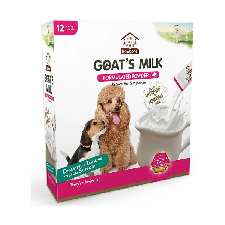 تصویر 2 پودر شیر خشک سگ هابون با طعم شیر بُز Howbone Goat's Milk Powder بسته 12 عددی