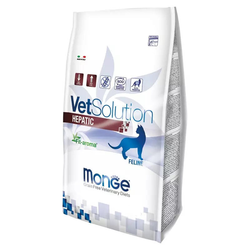  عکس غذای خشک درمانی مونژ برای گربه‌های دارای مشکلات کبدی با طعم مرغ Monge Hepatic Cat Food With Chicken وزن 1.5 کیلوگرم 