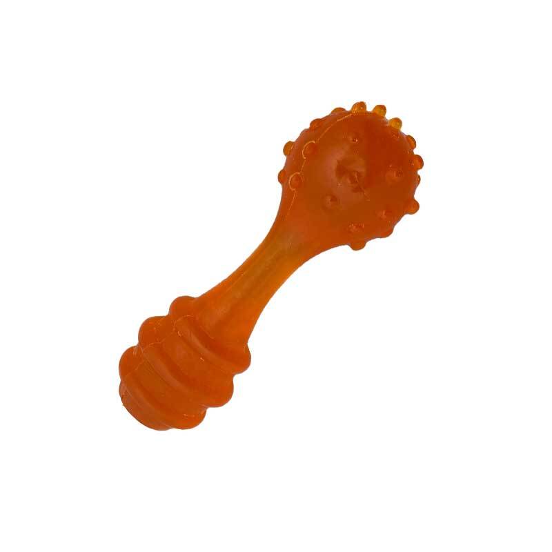  عکس اسباب بازی دندانی سگ طرح گرز و دمبل نارنجی 