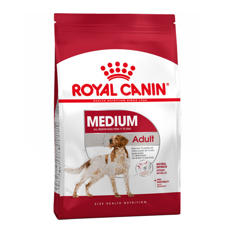  عکس بسته‌بندی غذای خشک سگ بالغ نژاد متوسط رویال کنین Royal Canin Medium Adult وزن 4 کیلوگرم 