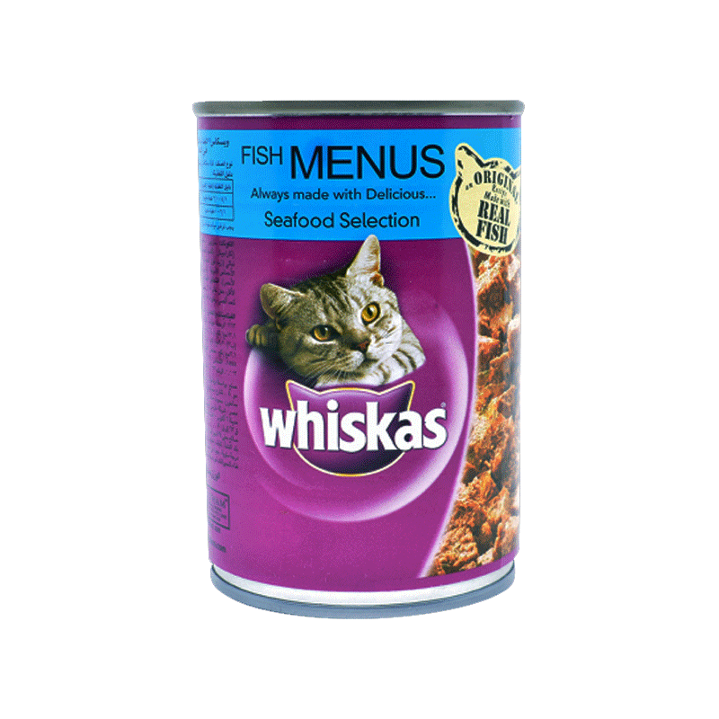 عکس مشخصات کنسرو غذای گربه ویسکاس مدل Seafood Selection وزن 400 گرم