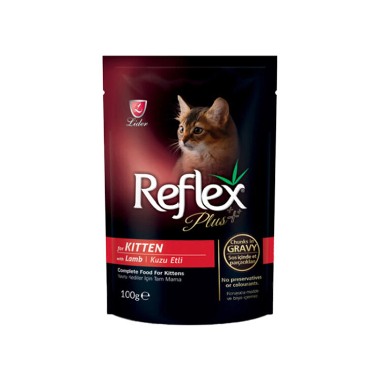 تصویر پوچ بچه گربه رفلکس پلاس با طعم بره در سس Reflex Plus Kitten Lamb In Gravy وزن 100 گرم