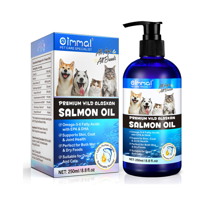  تصویر 1 روغن سالمون اویمال برای گربه و سگ Oimmal Salmon Oil For Dogs And Cats 