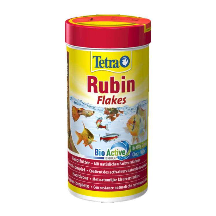 عکس قوطی غذای پولکی مخصوص ماهی های رنگی تترا Tetra Rubin Flakes حجم 250 میلی لیتر