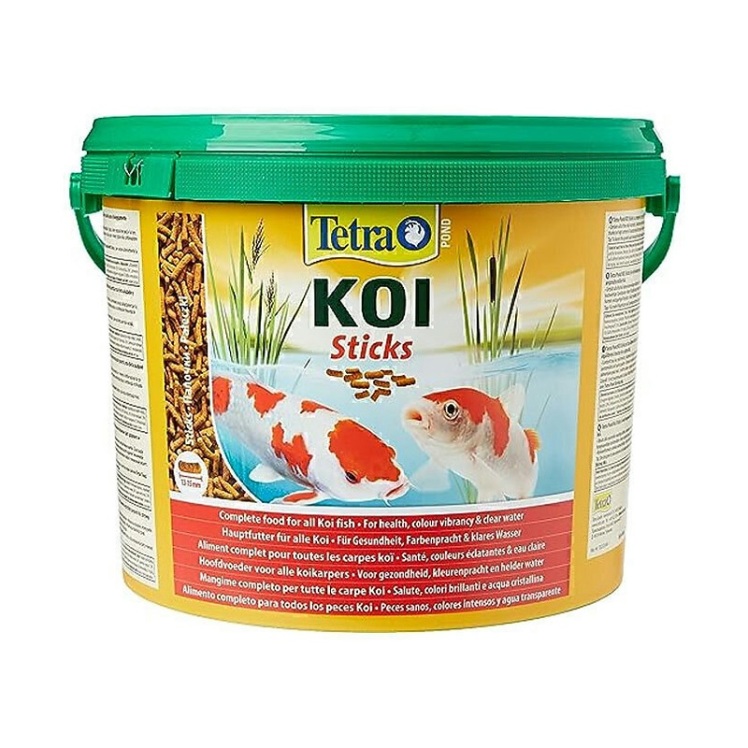 عکس دانه بندی غذای استیکی مخصوص ماهی کوی برکه تترا Tetra Pond Koi Sticks حجم 10 لیتر