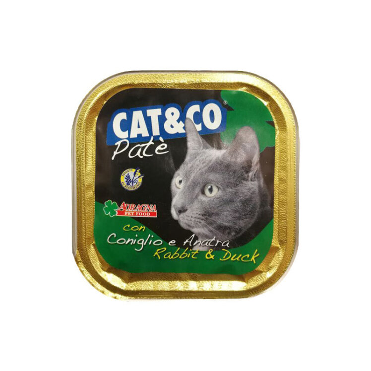 تصویر غذای کاسه ای گربه کت اند کو با طعم گوشت خرگوش و اردک Cat & Co Rabbit and Duck وزن 100 گرم 