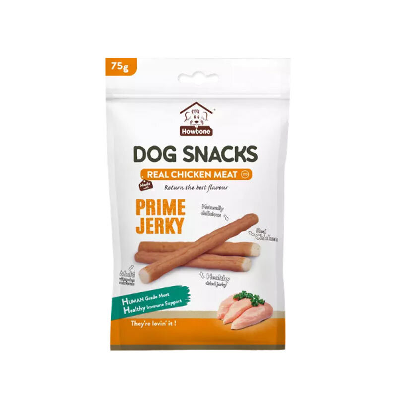  تصویر 1 تشویقی سگ با طعم مرغ هابون Howbone Dog Snacks With Chicken Meat وزن 75 گرم 