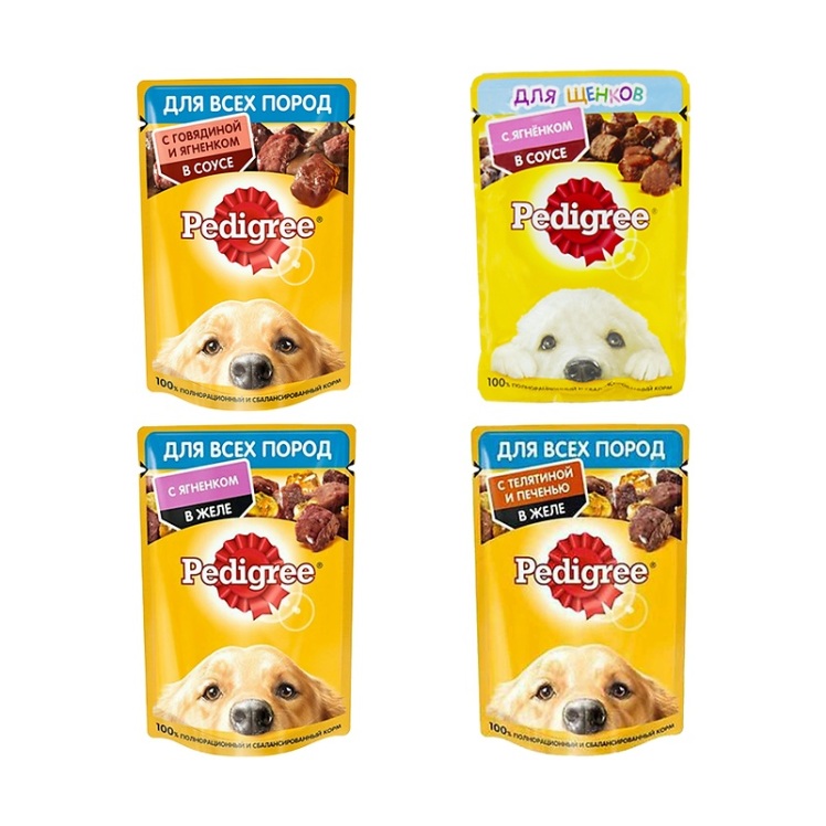 بسته پوچ سگ پدیگری Pedigree Pouch Pack مجموعه 4 عددی گوشت بره