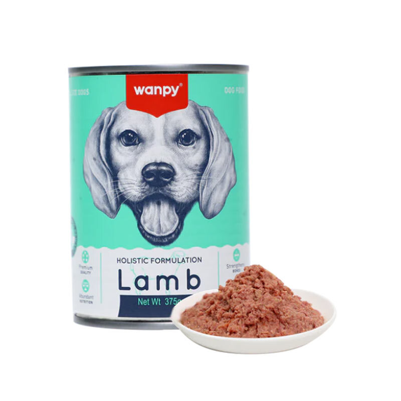  تصویر کنسرو سگ ونپی با طعم گوشت بره Wanpy Lamb Dog Food وزن 375 گرم 