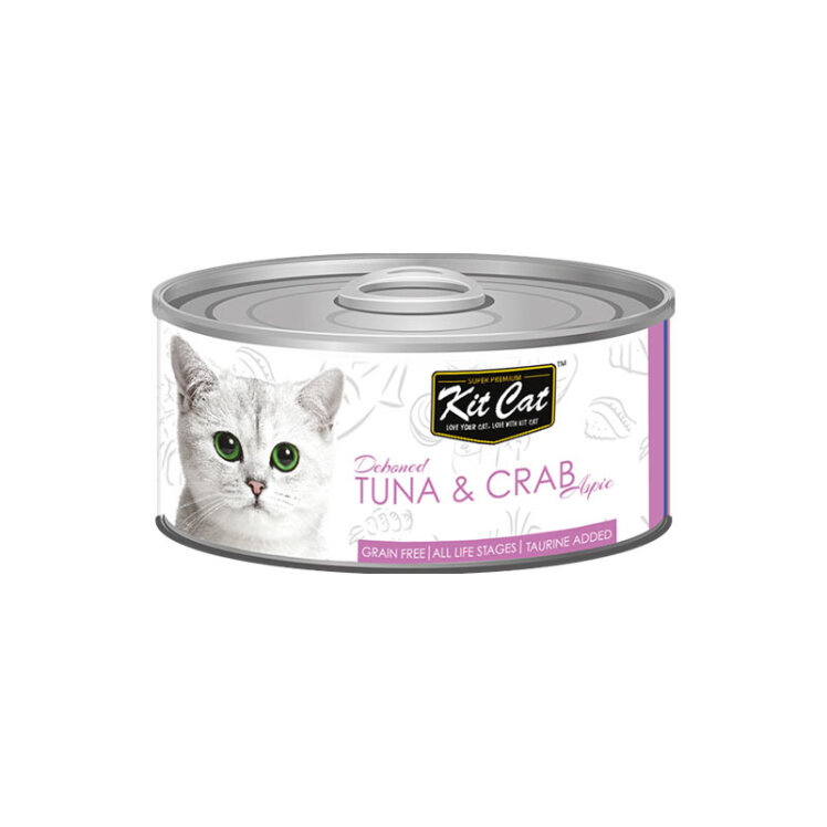 تصویر کنسرو غذای گربه کیت کت با طعم ماهی تن و خرچنگ KitCat Tuna & Crab وزن 80 گرم