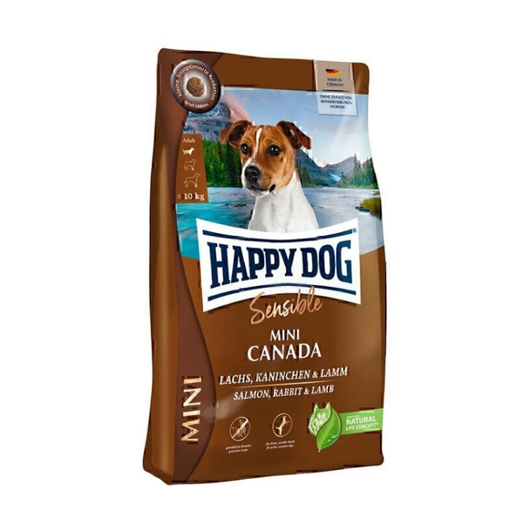 تصویر دانه غذای خشک سوپر پرمیوم سگ نژاد کوچک هپی داگ Happy Dog Sensible Mini Canada وزن 4 کیلوگرم