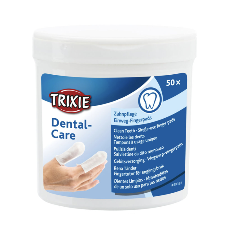 تصویر پد تمیز کننده دندان حیوانات خانگی تریکسی 50pcs Trixie Dental Care Disposable Finger Pads