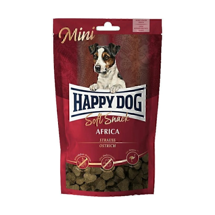 تصویر دانه تشویقی سگ هپی داگ Happy Dog Mini Soft Snack Africa Ostrich وزن 100 گرم