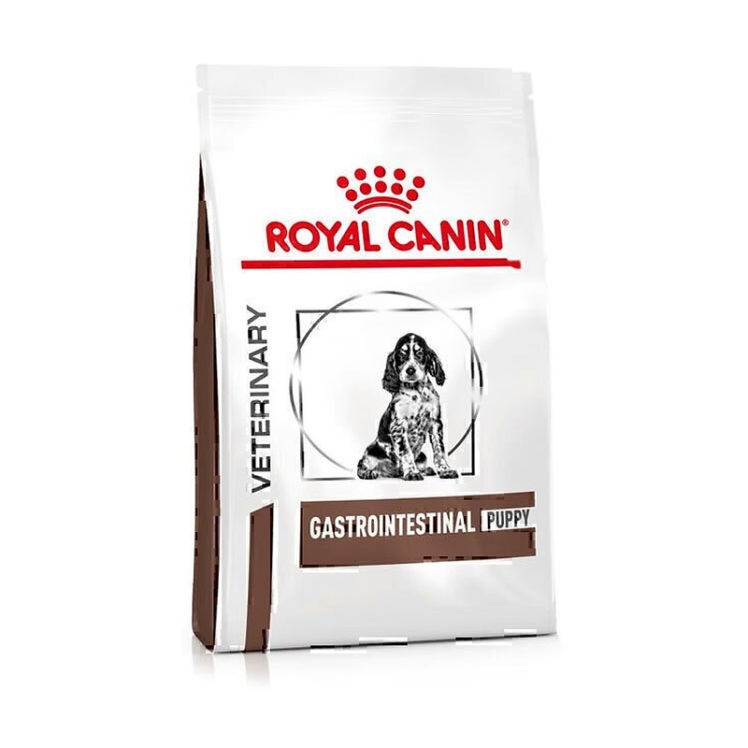 تصویر پشت غذای خشک توله سگ رویال کنین Royal Canin Gastrointestinal Puppy وزن 2.5 کیلوگرم