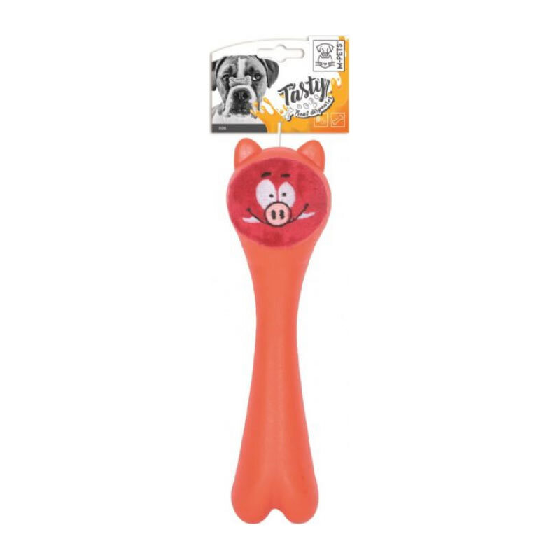  تصویر اسباب بازی تشویقی خور مخزن دار استخوان ام پت M-Pets Dog Rob Toy with treat dispenser رنگ نارنجی 