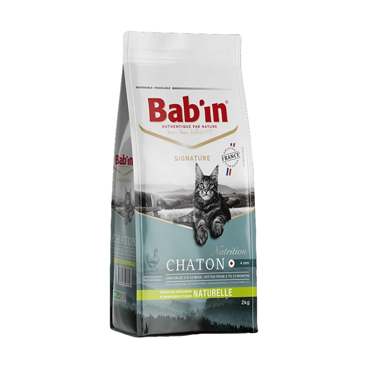 غذای خشک بچه گربه بابین با طعم مرغ Babin Kitten Chicken وزن 2 کیلوگرم کاتالوگ