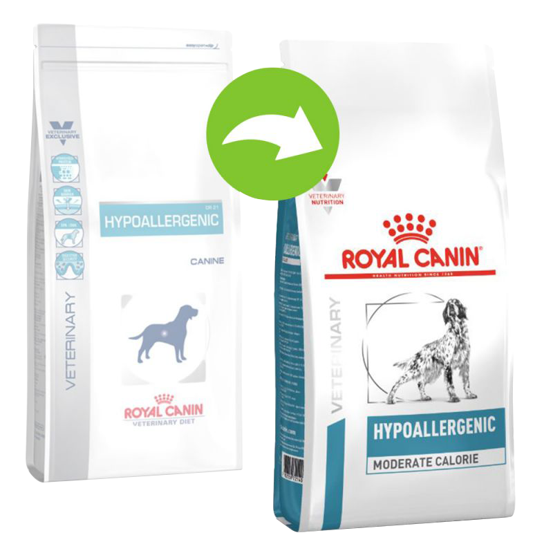  عکس تغییر بسته بندی غذای خشک سگ رویال کنین مدل HypoAllergenic وزن 2 کیلوگرم 