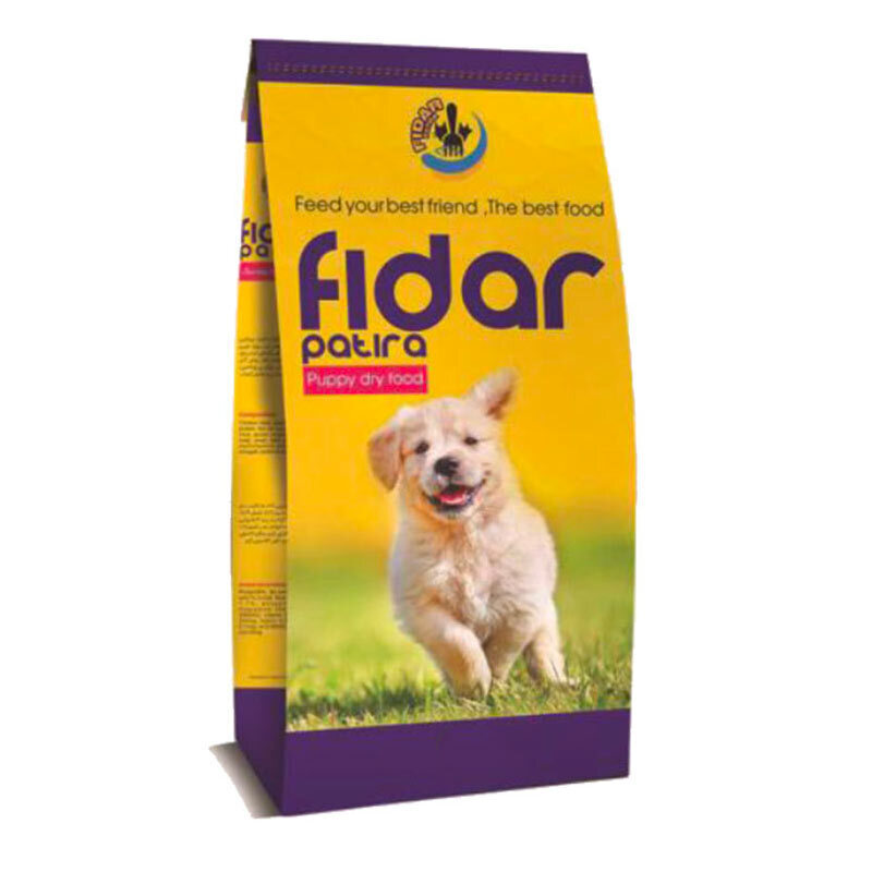  تصویر بسته بندی غذای خشک توله سگ نژاد بزرگ فیدار Fidar Dog Food Maxi Puppy وزن 8 کیلوگرم از نمای رو به رو 