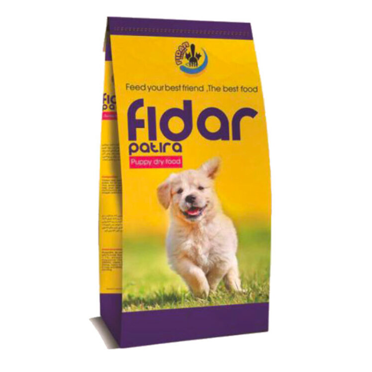 تصویر بسته بندی غذای خشک توله سگ نژاد بزرگ فیدار Fidar Dog Food Maxi Puppy وزن 8 کیلوگرم از نمای رو به رو