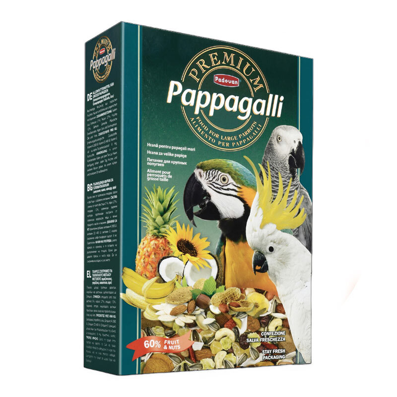  تصویر غذای طوطی سانان پرمیوم پادوان Padovan Pappagalli Premium وزن 500 گرم 