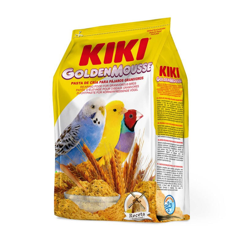  تصویر مکمل غذایی رنگدانه زرد مخصوص پرندگان کیکی Kiki GoldenMousse وزن 300 گرم 