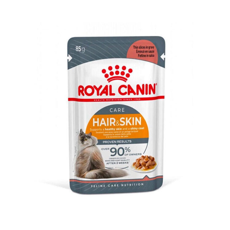 تصویر پوچ گربه رویال کنین Royal Canin Hair & Skin وزن 85 گرم