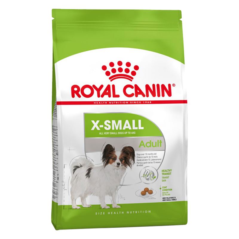  عکس بسته بندی غذای خشک سگ رویال کنین مدل Adult X-Small وزن 1.5 کیلوگرم 
