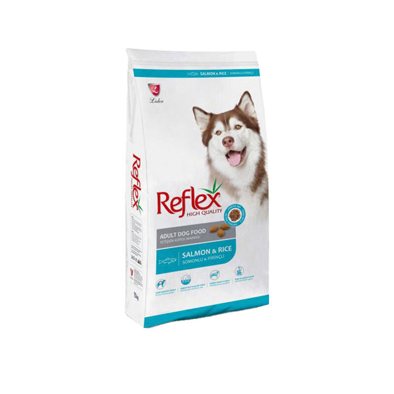  تصویر غذای خشک سگ رفلکس با طعم سالمون و برنج Reflex Adult Salmon & Rice وزن 3 کیلوگرم 