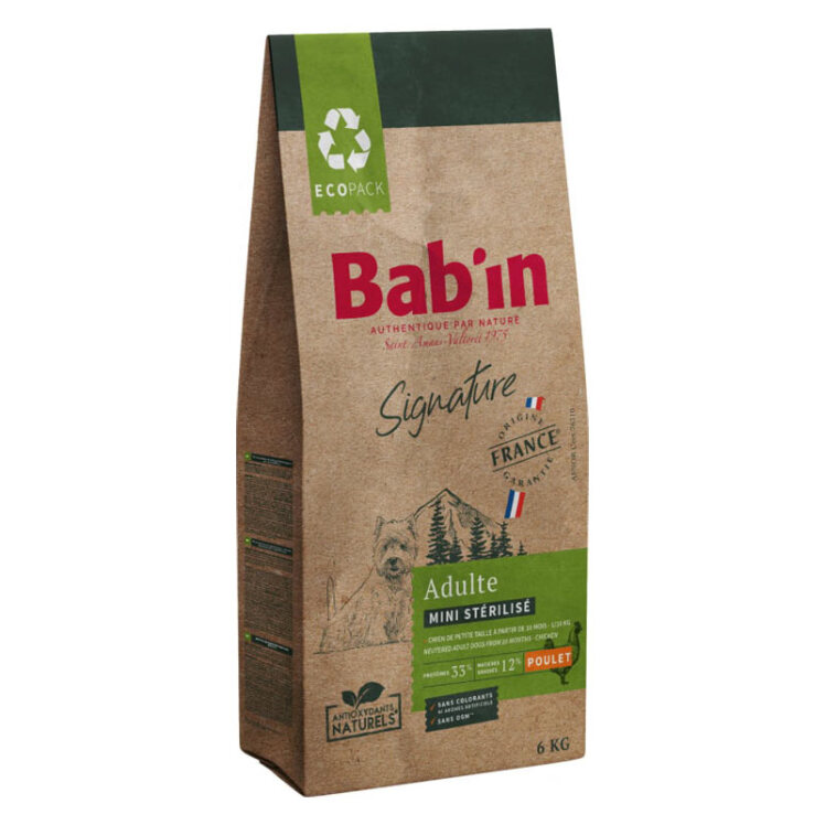 تصویرغذای خشک سگ عقیم شده نژاد کوچک بابین با طعم مرغ Babin Mini Sterilized Chicken وزن 2 کیلوگرم