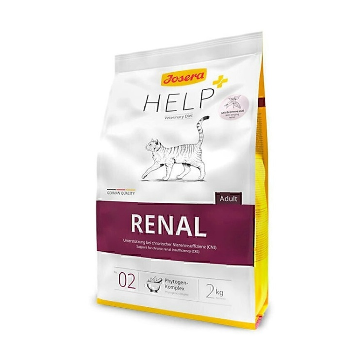 تصویر دانه بندی غذای خشک درمانی کلیوی گربه جوسرا Josera Help Renal وزن 2 کیلوگرم از نمای رو به رو