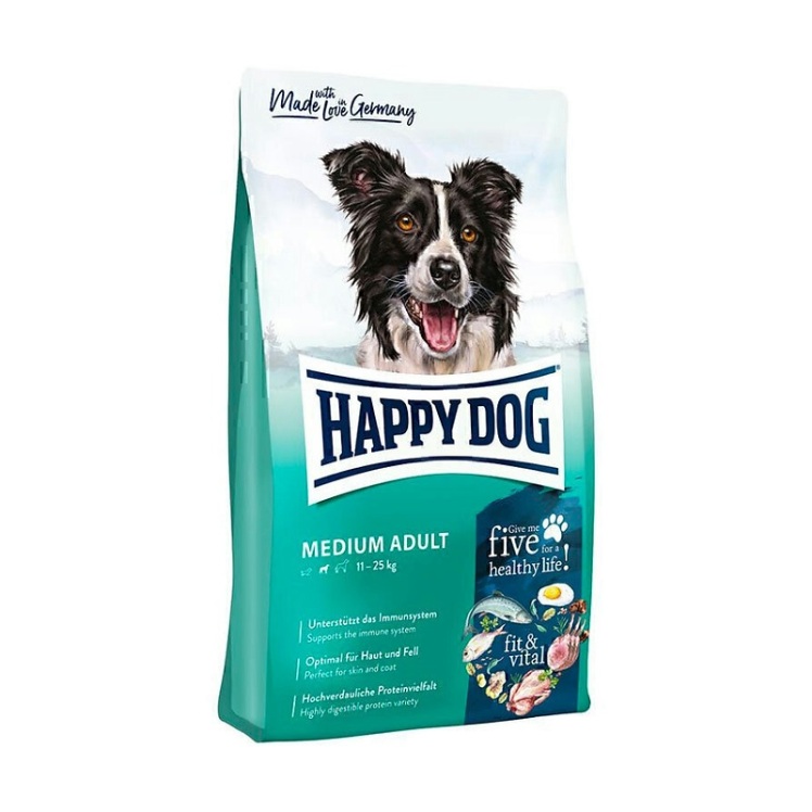 تصویر دانه غذای خشک سگ بالغ نژاد متوسط هپی داگ Happy Dog Supreme Fit & Vital Medium Adult وزن 4 کیلوگرم