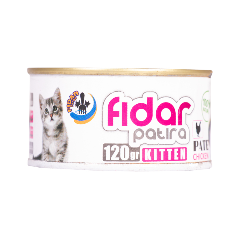  عکس تبلیغاتی کنسرو غذای بچه گربه فیدار مدل Kitten Chicken Pate وزن 120 گرم 