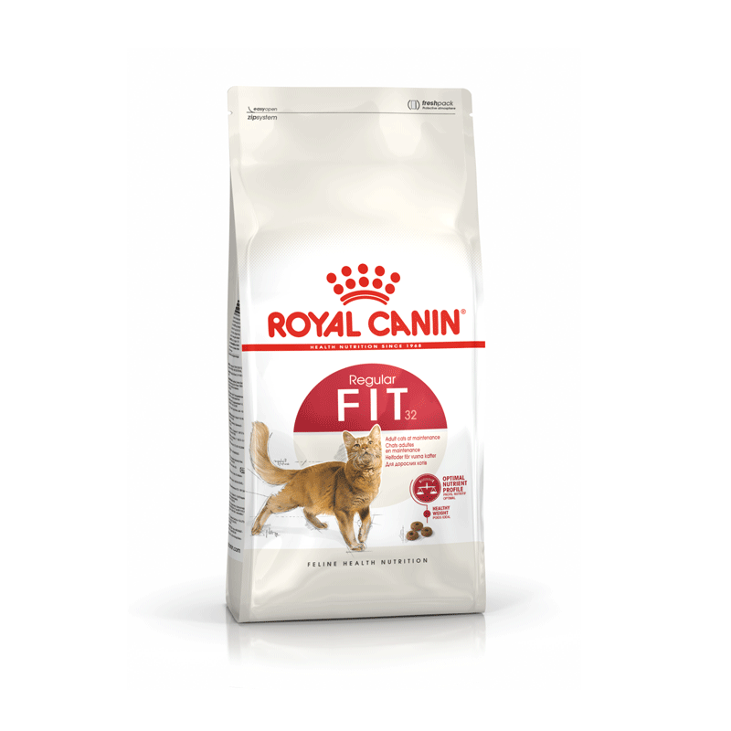 عکس بسته بندی غذای خشک گربه رویال کنین مدل Royal Canin Regular Fit 32 وزن 2 کیلوگرم