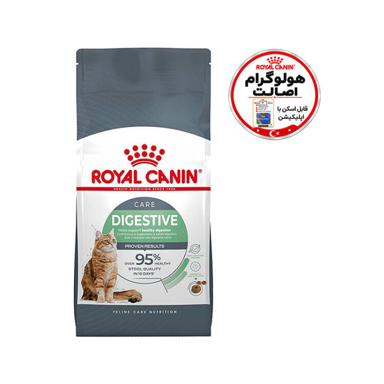 عکس دانه غذای خشک گربه حمایت از سیستم گوارش رویال کنین مدل Royal Canin Digestive Care به همراه اینفوگرافی خواص