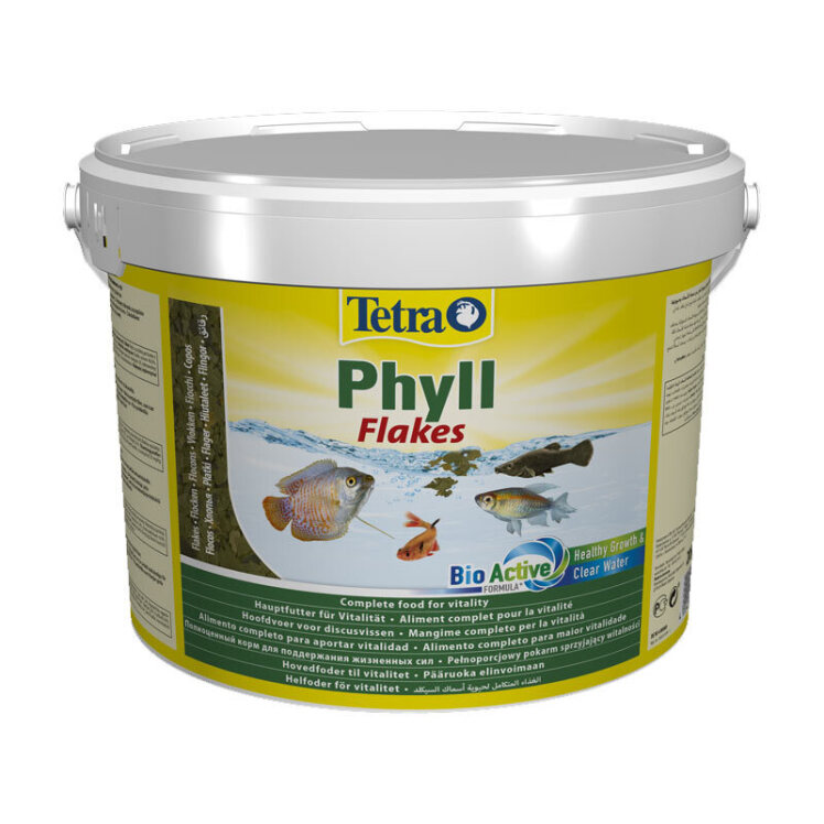 عکس سطل غذای پولکی گیاهی تترا Tetra Phyll Flakes حجم 1 لیتر