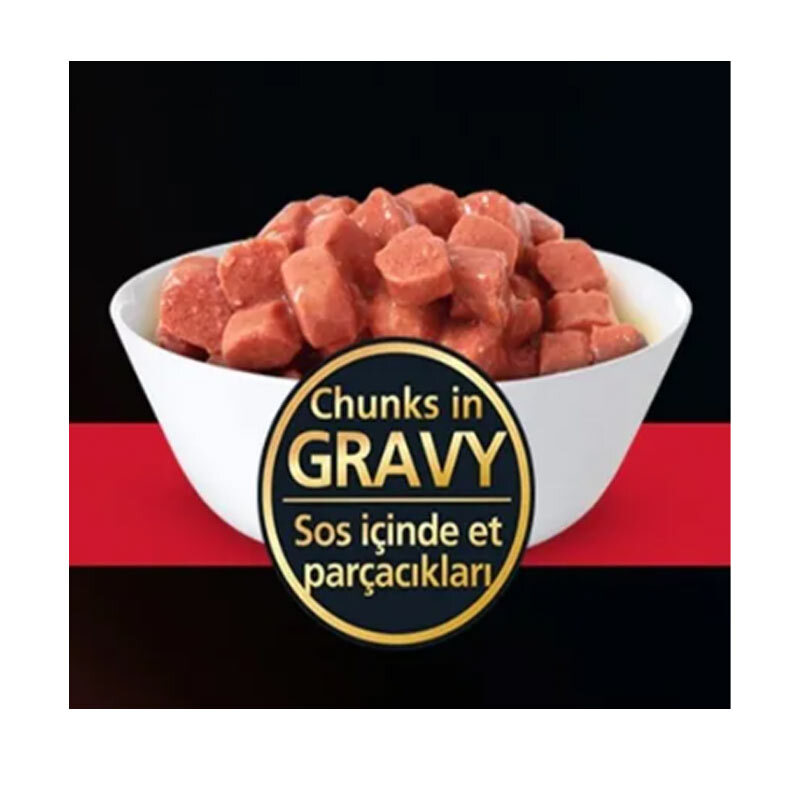  کنسرو غذای سگ با طعم گوشت گاو رفلکس پلاس Reflex Plus Beef Chunk in Gravy وزن 400 گرم 