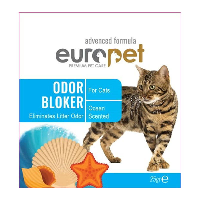  عکس خوشبوکننده خاک گربه یوروپت با رایحه اقیانوس Europet Cat Litter Deodorizer Ocean Scented وزن 25 گرم 