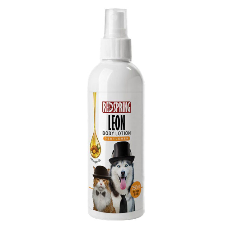 تصویر لوسیون بدن لیون سگ و گربه رداسپرینگ Redspring Leon Body Lotion حجم 250 میلی لیتر از نمای رو به رو