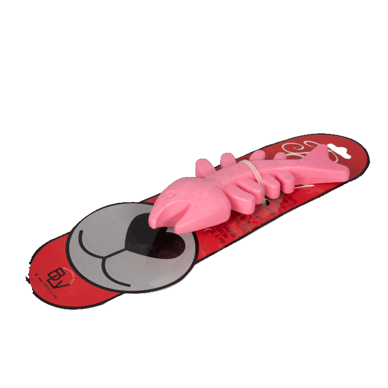  تصویر نمای بغل اسباب بازی دندانی گربه هپی پت مدل ماهی رنگ صورتی 