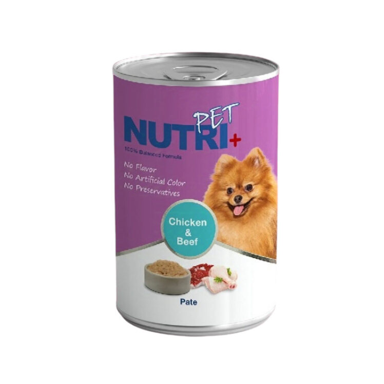 عکس کنسرو سگ نوتری پت پته با طعم مرغ و گوشت گاو Nutri Pet Chicken and Beef Pate وزن 425 گرم