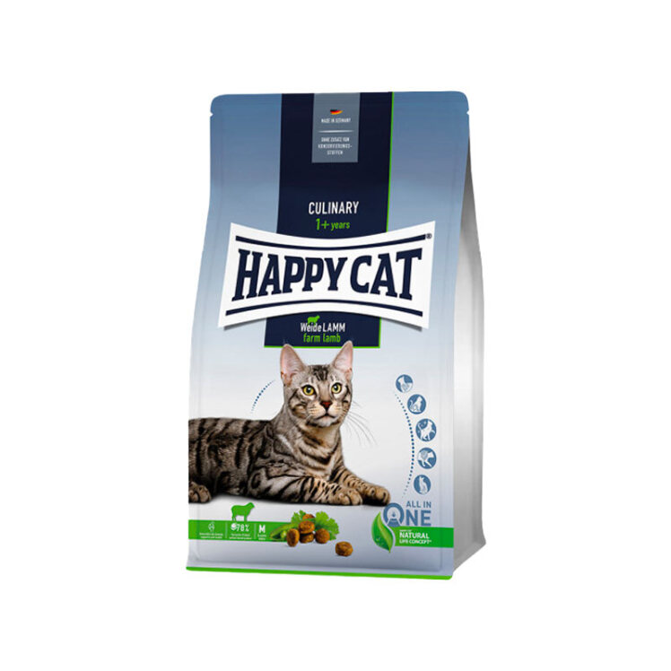 تصویر غذای خشک گربه هپی کت با طعم بره HappyCat Culinary Farm Lamb وزن 4 کیلوگرم