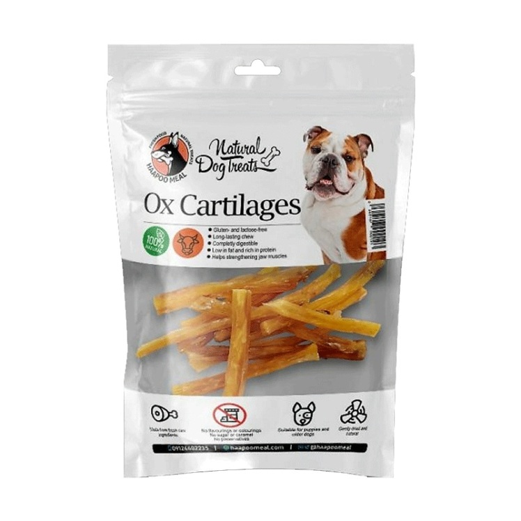 تصویر محتویات تشویقی سگ هاپومیل مدل Ox cartilage وزن 100 گرم