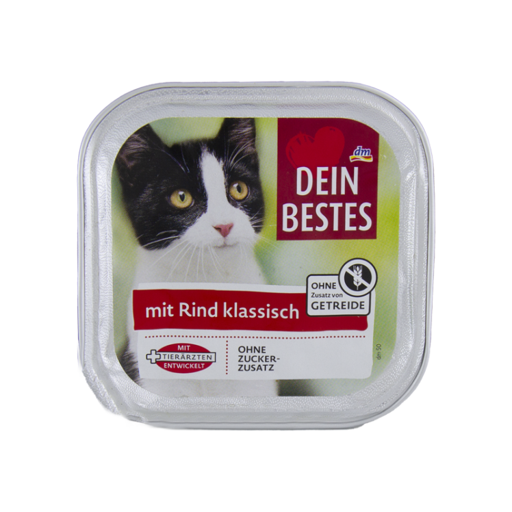 غذای کاسه ای گربه دین بستس با طعم گوشت Dein Bestes Beef وزن 100 گرم