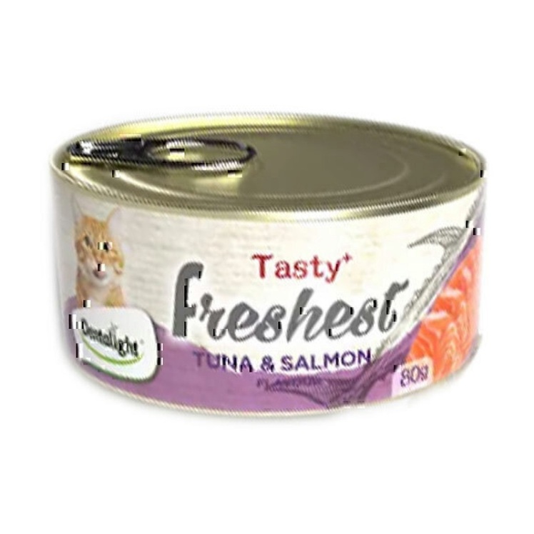 تصویر 2 کنسرو گربه دنتالایت با طعم ماهی تن و سالمون Dentalight Cat Food With Tuna And Salmonوزن 80 گرم